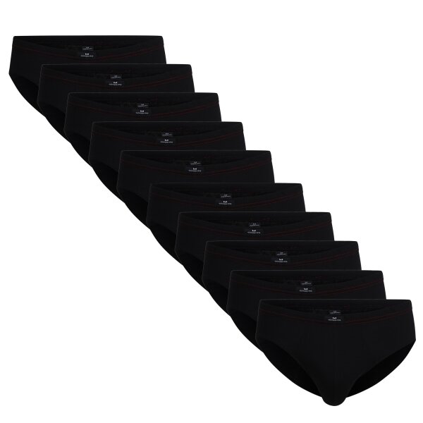 Götzburg Herren Briefs 10er Pack - Single Jersey, Unterwäsche Set, Cotton Stretch Schwarz M
