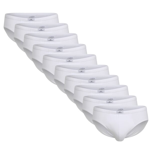 Götzburg Herren Briefs 10er Pack - Single Jersey, Unterwäsche Set, Cotton Stretch Weiß M
