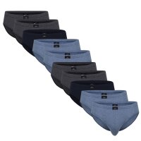 Götzburg Herren Briefs 10er Pack - Single Jersey, Unterwäsche Set, Cotton Stretch Blau/Grau XXL