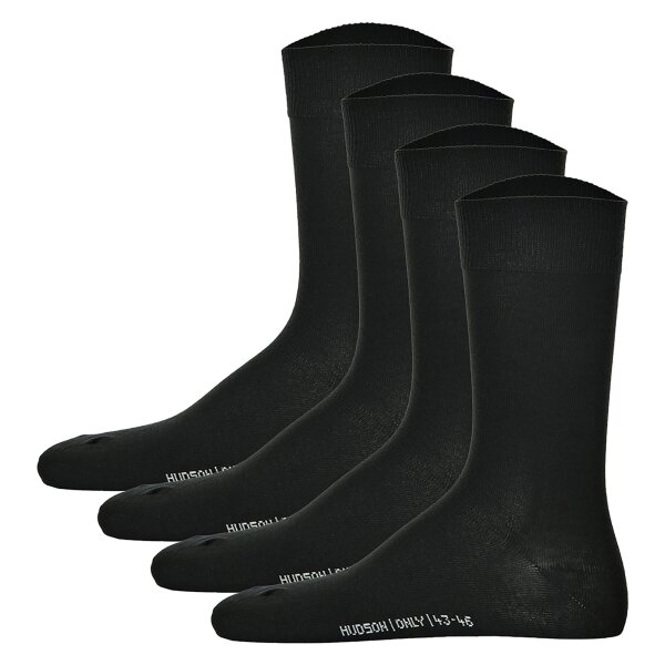 Hudson 2 pairs of mens socks - Only 2-pack, short socks, comfort waistband, Unicoloured Black 9-11 UK