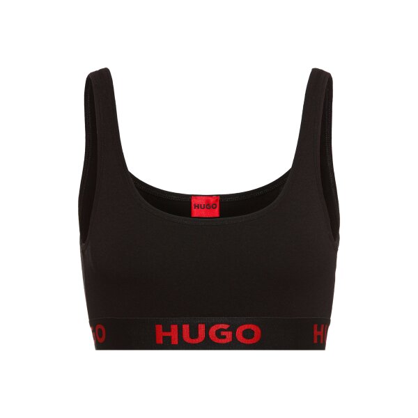 Hugo Womens Bustier - Bralette Sporty Logo, Cotton, Logo, Solid Color