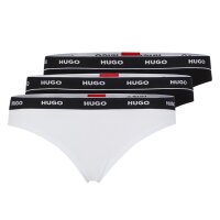 HUGO Ladies Thongs, 3-Pack - Thong-Stripe, Underwear, Cotton, Logo, unicolor