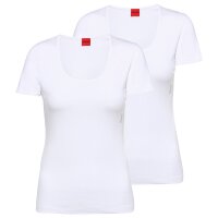 HUGO Ladies T-Shirt, 2-Pack - T-Shirt RN, Undershirt, Round Neck, Cotton, one color White S (Small)