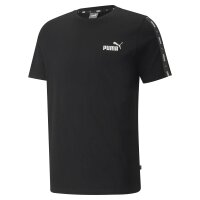 PUMA Mens Sports T-Shirt - ESS+ Tape Tee, Round Neck, Short Sleeve, Plain