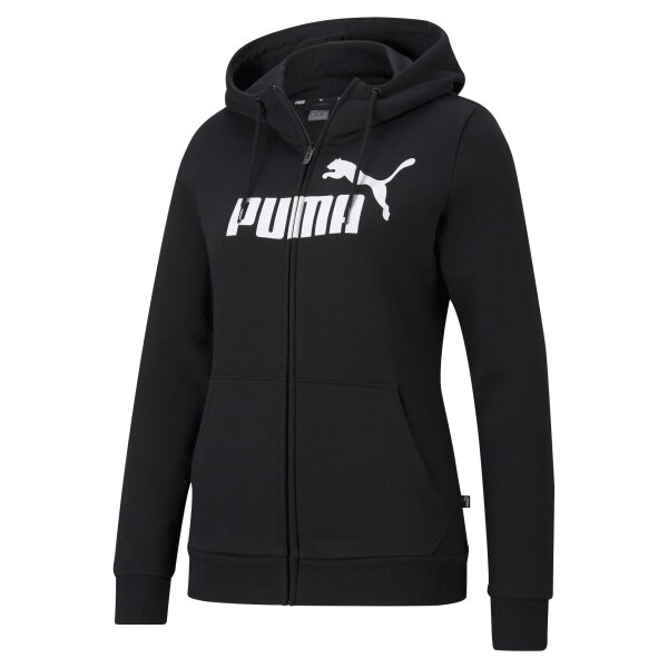 PUMA Damen Kapuzenjacke - ESS Logo Full-Zip Hoodie, Rundhals, Langarm, Kapuze