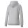 PUMA Ladies Hooded Jacket - ESS Logo Full-Zip Hoodie, Round Neck, Long Sleeve, Hood, Plain Grey S (Small)