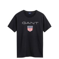 GANT Jungen T-Shirt - Teen Boys SHIELD Logo, Kurzarm, Rundhals, Baumwolle, uni Schwarz 170