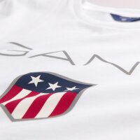 GANT Boys T-Shirt - Teen Boys SHIELD Logo, short-sleeved, round neck, cotton, uni White 134/140