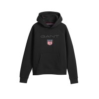 GANT Jungen Sweatshirt - Teen Boys SHIELD Hoodie, Kapuzen-Pullover, Logo, uni Schwarz 122/128