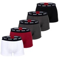 HUGO Mens Boxer Shorts, 5 Pack - Trunks Five Pack, Logo, Cotton Stretch