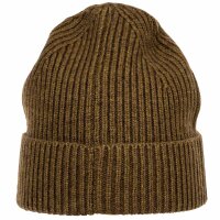 JOOP! ladies hat - ANIK, beanie, brim, ribbed knit, with wool, One Size Green