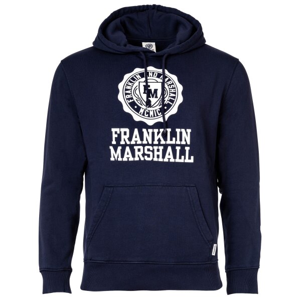 Franklin & Marshall Mens Hoodie - Hooded Pullover, Logo Print, Plain Colours