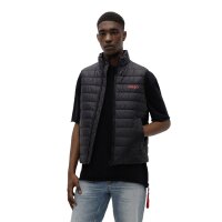 HUGO Mens Quilted Vest - Bentino2221, sleeveless jacket, zipper, stand-up collar, uni Black S (Small)