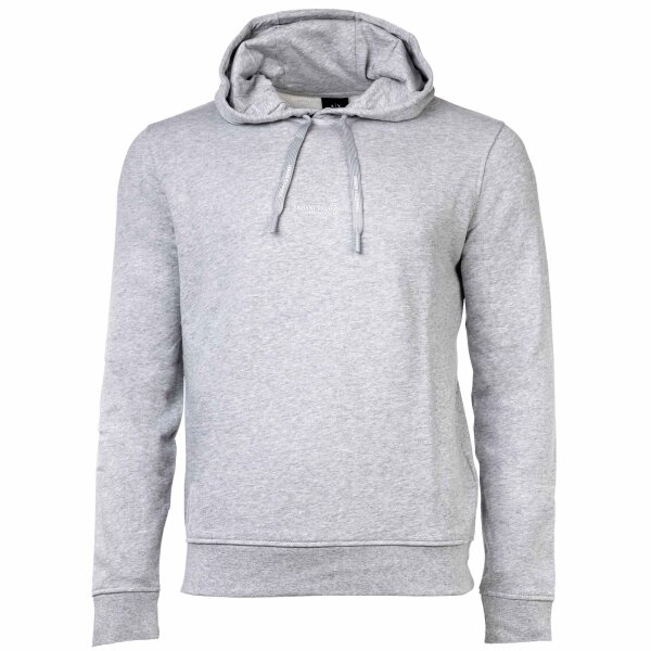 A|X ARMANI EXCHANGE Mens Sweatshirt - Hoodie, logo, hood, solid color Grey mottled 2XL (XX-Large)