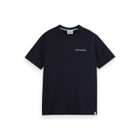 SCOTCH&SODA Herren T-Shirt - Logo, Rundhals, kurzarm, Baumwolle, einfarbig