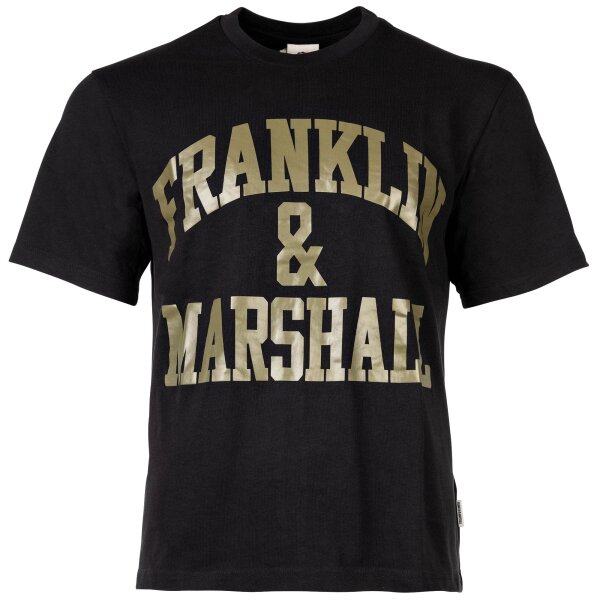 Franklin & Marshall Herren T-Shirt - Rundhals, Baumwolle, Logodruck, Unifarben
