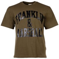 Franklin & Marshall Herren T-Shirt - Rundhals, Baumwolle, Logodruck, Unifarben