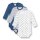 Sanetta Baby Body 3 Pack - Long Sleeve Romper with pattern