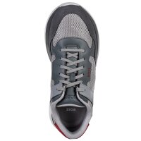 BOSS Herren Sneaker - Dean Runn memx, Turnschuh, Freizeit, Material-Mix, Logo Dunkelgrau EUR 41