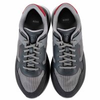 BOSS Mens Sneaker - Dean Runn memx, Sneaker, Casual, Material Mix, Logo Dark grey EUR 41 (UK 7)