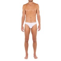 HOM Mens Comfort Micro Brief - Tencel soft, briefs, underwear, solid color White S (Small)