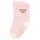 Steiff Kinder Unisex Socken, 2er Pack - Bio-Baumwolle, Teddy-Motiv, uni/gestreift Rosa 23-26
