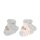 Steiff Baby Unisex Socken, 2er Pack - Bio-Baumwolle, Teddy-Motiv, uni/gestreift Rosa 17-18
