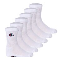 Champion Kinder Socken, 6er Pack - Crew Socken, einfarbig Weiß 31-34