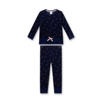 Sanetta Girls Pajamas - Nightwear, Pajamas, Organic Cotton, Dots, Round Neck, long Dark blue 104