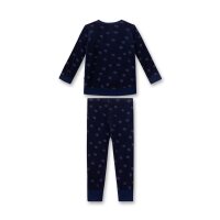 Sanetta Girls Pajamas - Nightwear, Pajamas, Organic Cotton, Dots, Round Neck, long Dark blue 104