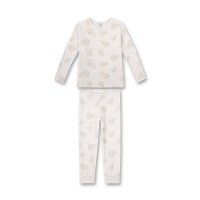 Sanetta Mädchen Schlafanzug - Nachtwäsche, Pyjama, Bio-Baumwolle, Blätter, Rundhals, lang Beige 128