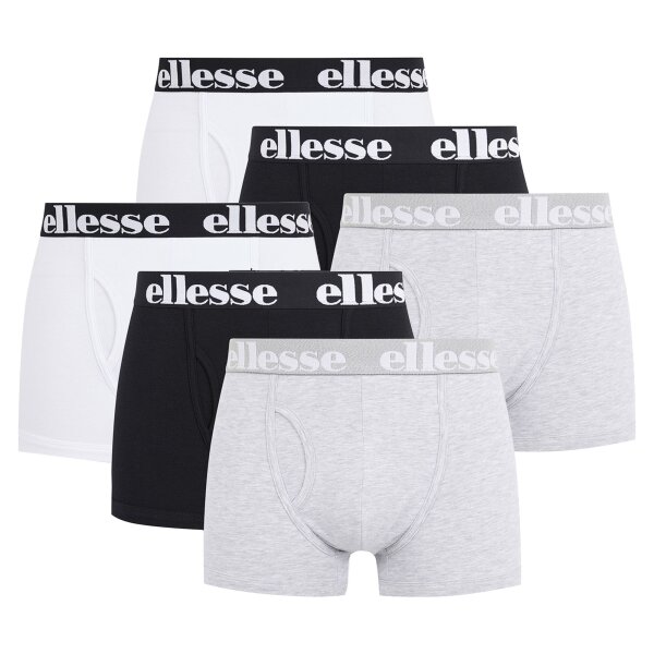 ellesse Mens Boxer Shorts HALI, 3-pack - Fashion Trunks, Logo, Cotton Stretch Black/Grey/White 2XL (2X-Large)