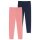 SCHIESSER girls leggings, 2-pack - sweatpants, cotton, pattern, solid color