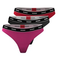 HUGO Ladies Thong, 3-pack - TRIPLET THONG STRIPE, Cotton Stretch, Logo, uni