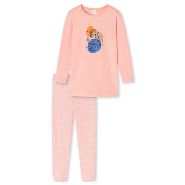 SCHIESSER Girls Pajamas - Pyjamas, Cotton, Owl, Stripes, long
