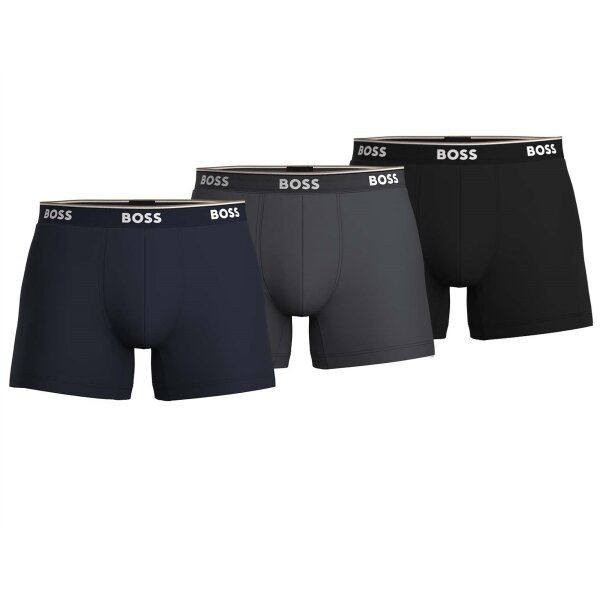 BOSS mens boxer shorts, 3-pack - B-Boxer Briefs 3P Power, Cotton Stretch, Logo Blue 3XL (XXX-Large)
