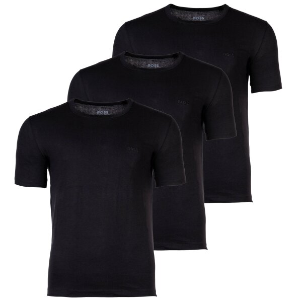 BOSS Mens T-shirt, 3-pack - RN 3P Classic, round neck, short sleeve, cotton, plain Black S (Small)