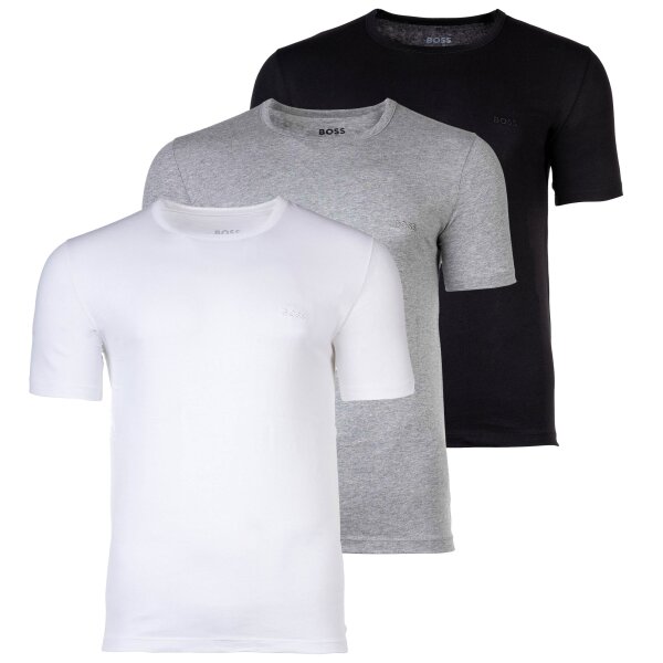 BOSS Herren T-Shirt, 3er Pack - RN 3P Classic, Rundhals, Kurzarm, Cotton, uni Schwarz/Grau/Weiß S