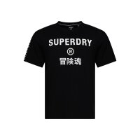 Superdry Mens T-Shirt - CODE CORE SPORT TEE, Logo, Round Neck, Solid Color