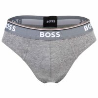 BOSS Herren Slips, 3er Pack - Briefs 3P Power, Cotton Stretch, Logo, einfarbig Grau M