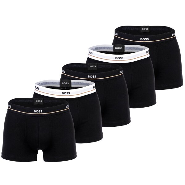BOSS Mens Trunks, 5 Pack - 5P Essential, Boxer Shorts, Cotton Stretch, Logo Black M (Medium)