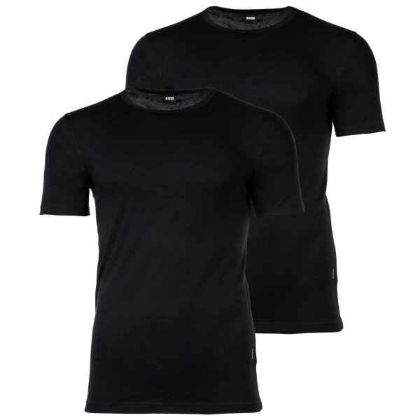 BOSS Mens T-shirt, 2-pack - TShirtRN 2P Modern, vest, crew neck, stretch Black XL (X-Large)