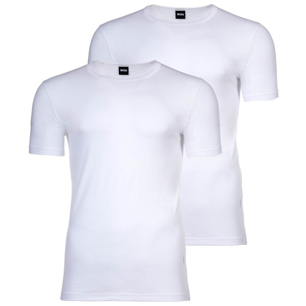 BOSS Mens T-shirt, 2-pack - TShirtRN 2P Modern, vest, crew neck, stretch White S (Small)