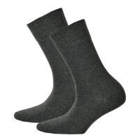 Hudson 2 pair ladies socks, Relax Cotton stocking, Comfort waistband, Unicoloured Grey 2,5-4,5 UK