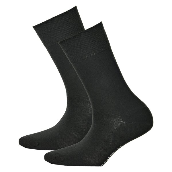 Hudson 2 Paar Damen Socken, Relax Cotton Strumpf, Komfortbund Schwarz 35-38