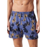 SCHIESSER Mens Shorts 2-Pack - Series "Fun Prints", Underpants, Jersey Shorts Dark blue/Light blue S (Small)
