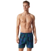 SCHIESSER Mens Shorts 2-Pack - Series "Fun Prints", Underpants, Jersey Shorts Dark blue/Green S (Small)