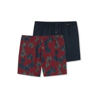 SCHIESSER Mens Shorts 2-Pack - Series "Fun Prints", Underpants, Jersey Shorts Dark blue/Red S (Small)