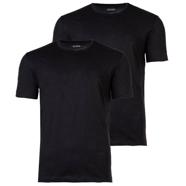 BOSS Herren T-Shirt, 2er Pack - TShirtRN 2P Comfort, Unterhemd, Rundhals, Cotton Schwarz M