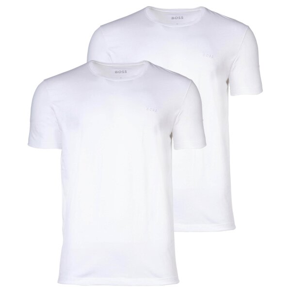 BOSS Herren T-Shirt, 2er Pack - TShirtRN 2P Comfort, Unterhemd, Rundhals, Cotton Weiß S